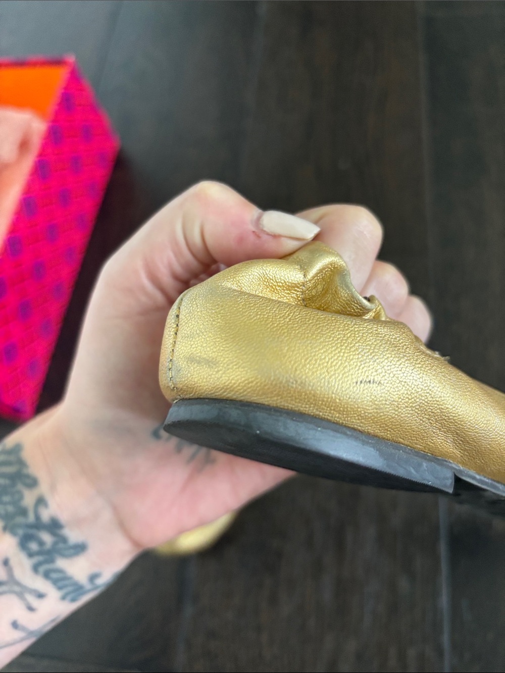 Tory Burch Gold Ballet Flats - Picture 8 of 11